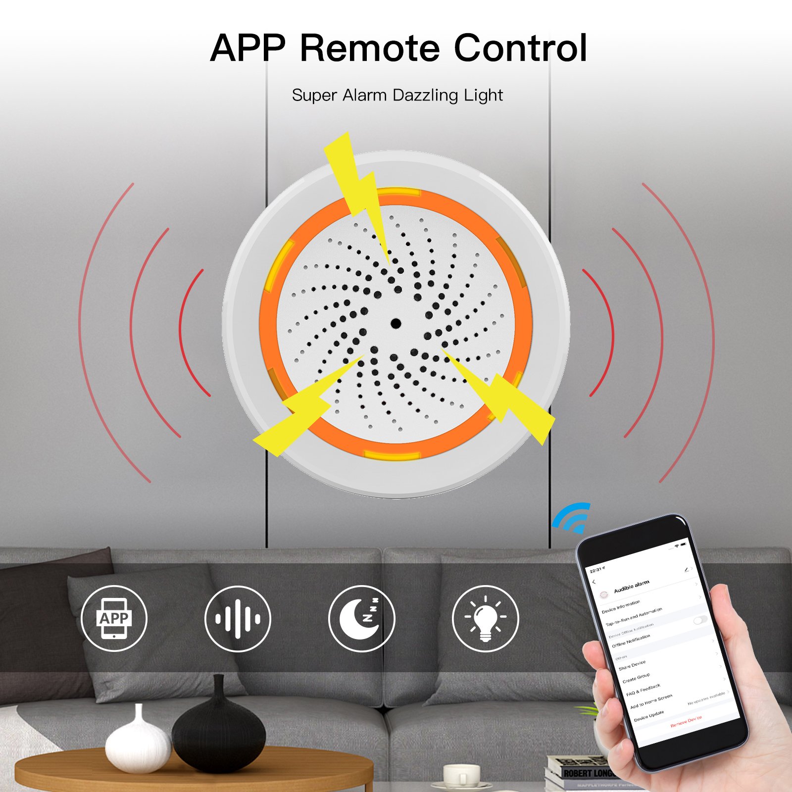 Pemsmart Tuya 90dB Siren Alarm - WiFi/Zigbee, 18 Ringtones product image 3