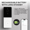 Pemsmart Tuya 1080P WiFi Video Doorbell - Battery, PIR, IP65 product image 2