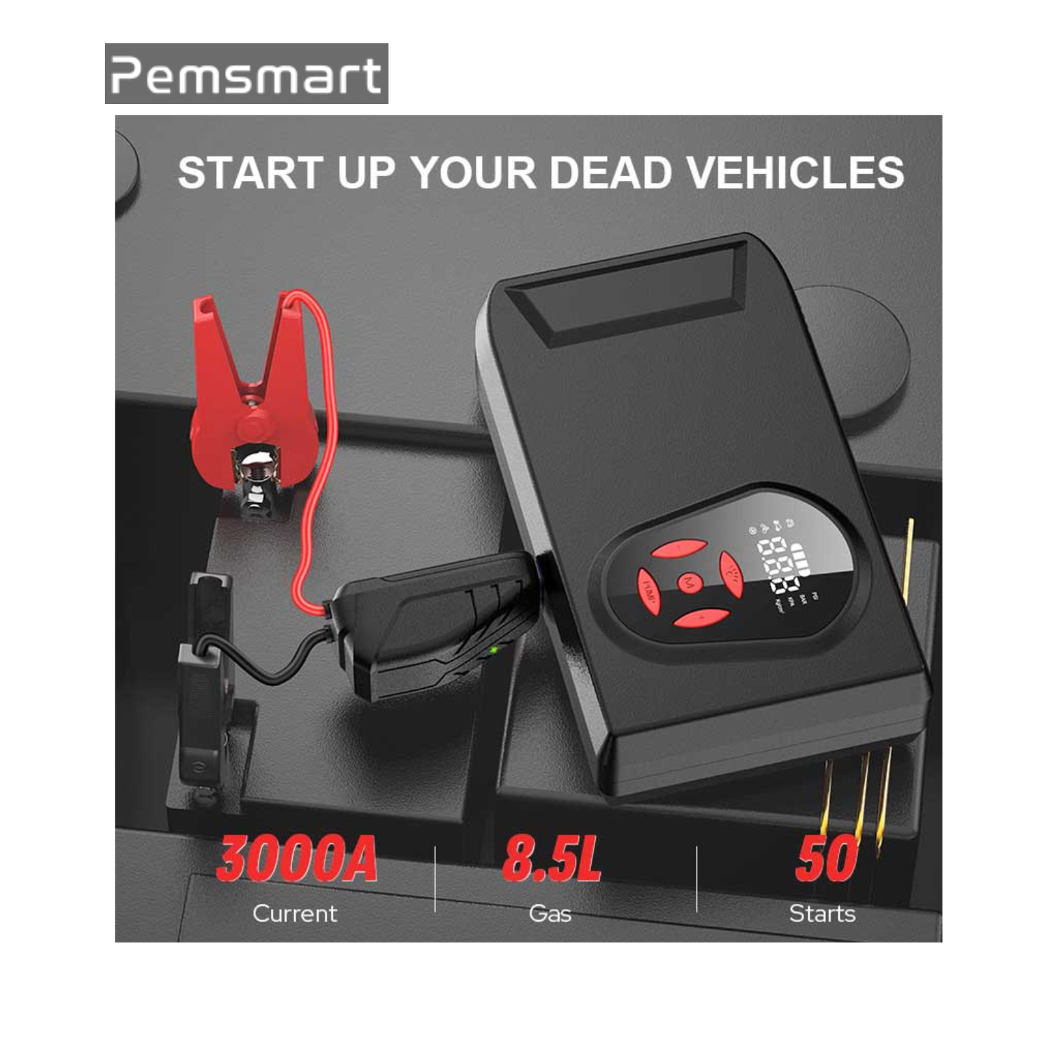 Pemsmart H11 Car Jump Starter & Air Compressor - 3000A, 20000mAh product image 5